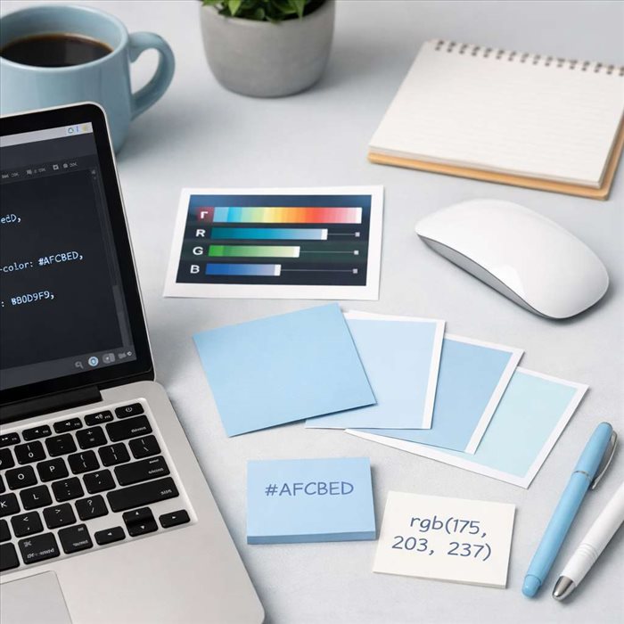 Bleu pastel HTML et CSS : codes, nuances et usages