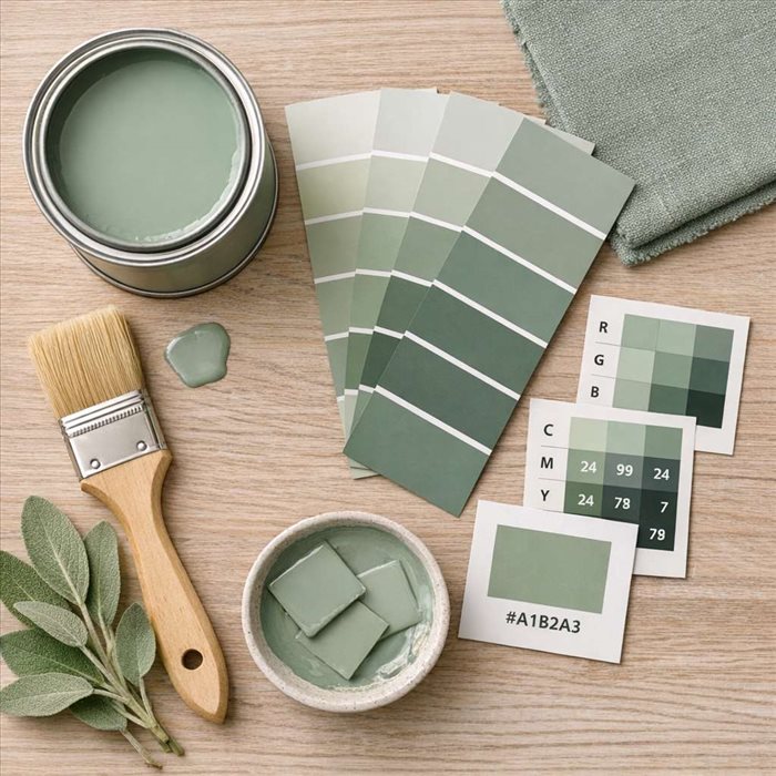 Code couleur vert sauge : guide complet des codes et nuances